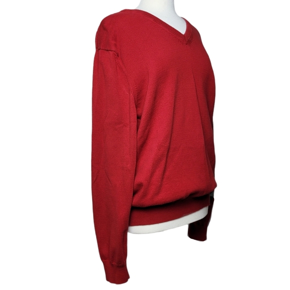 EXPRESS Sweater Pullover V Neck Red - Picture 2 of 9